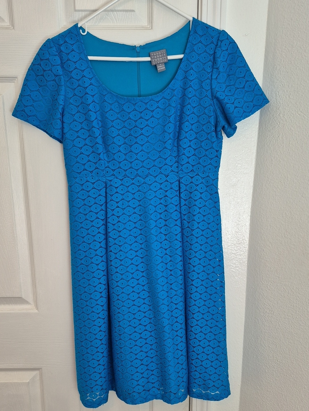 Rabbit Rabbit Rabbit Designs Bright Turquoise Lace Dress.